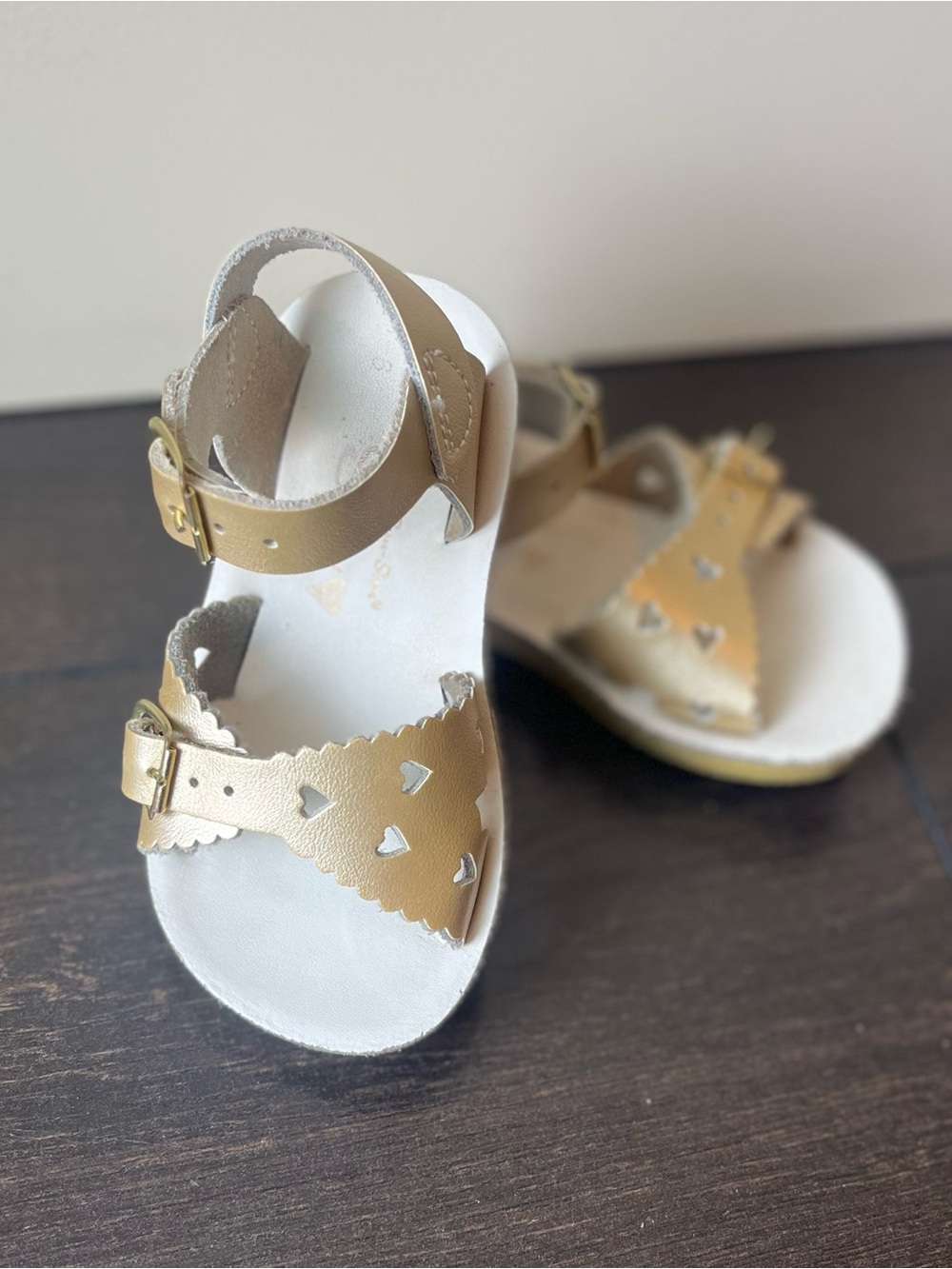 Girls Gold Leather Sun-San Sweet Saltwater Sandals